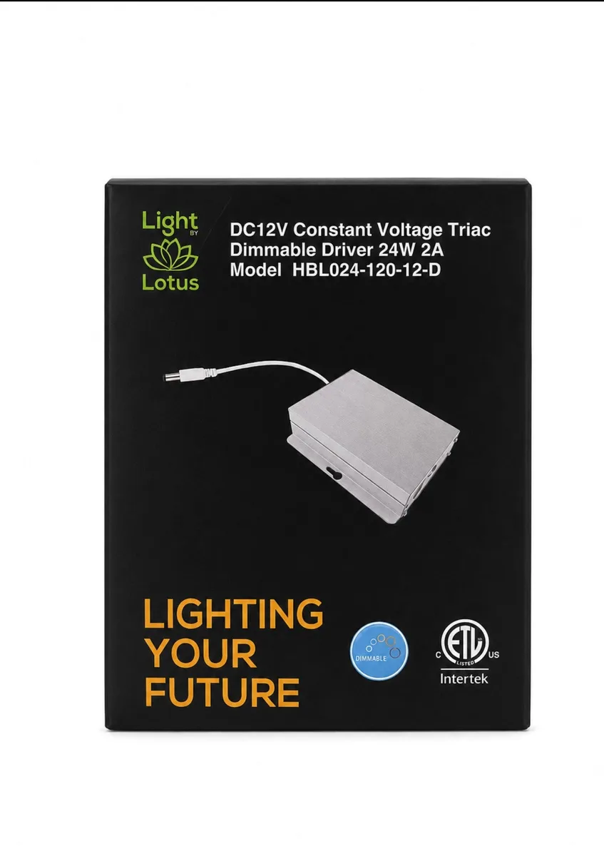 Lotus LED HBL024-120-12-D 24W 12V Hardwired TRIAC-Dimmable LED Driver with 6-Port Hub — Unbranded (24W, 5in)